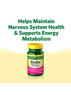 SPRING VALLEY BIOTIN DIETARY SUPPLEMENT, 5000 MG 120 COUNT