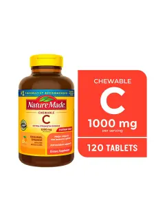 Nature Made Extra Strength Dosage Chewable Vitamin C 1000 mg por porción de tabletas, 120 Count